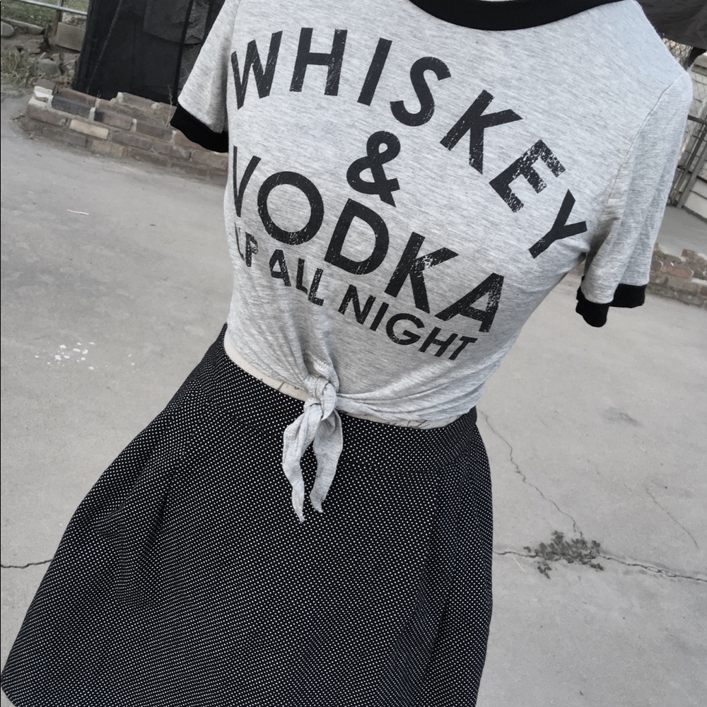 Short shorts and mid-tummy tie shirt